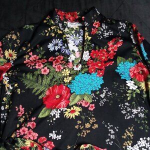 Vintage Teddi California Floral Polyester Disco Shirt